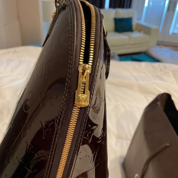 Burgundy patent bag